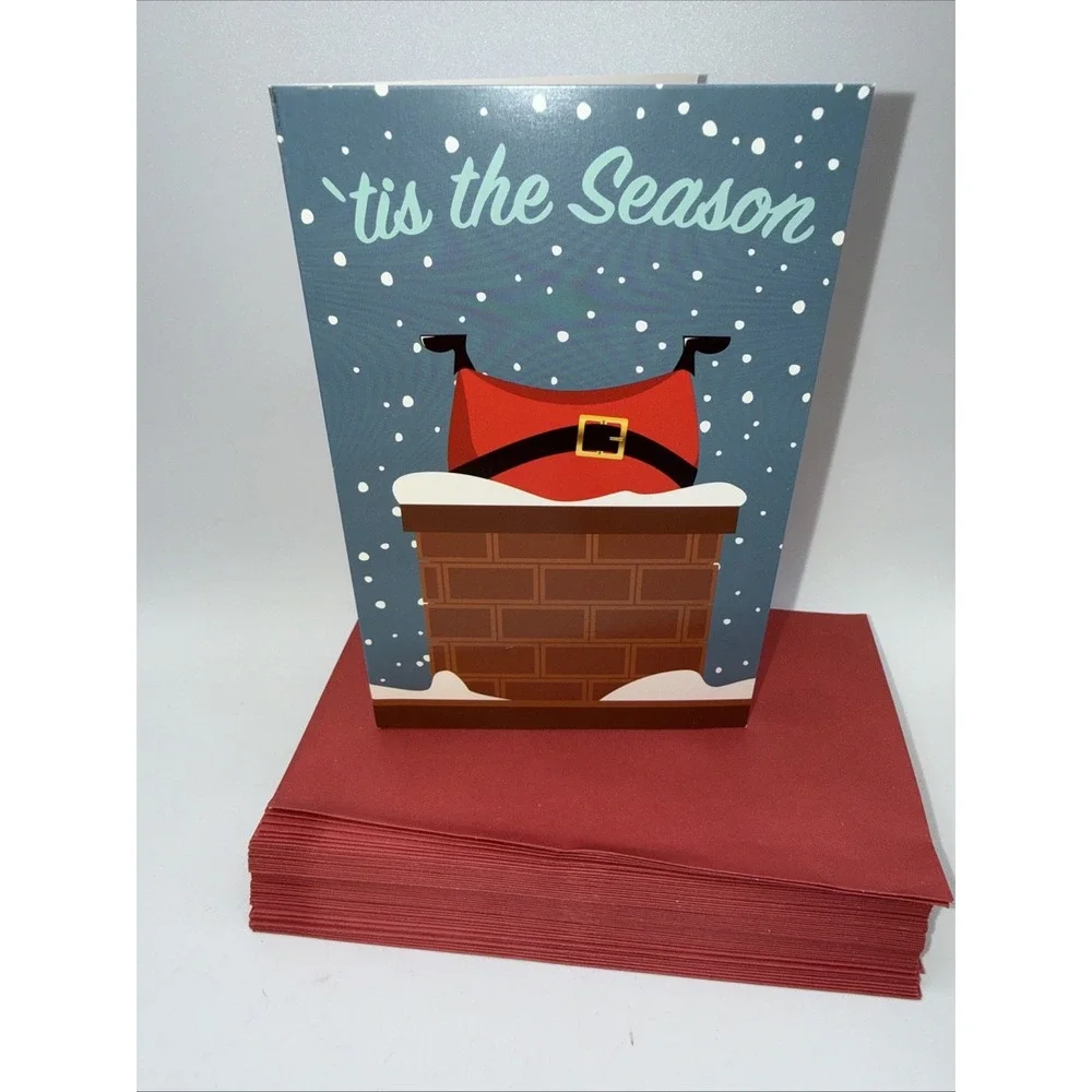 Sustainable Greetings 48 Pack‎ Santa Christmas Cards with Envelopes
